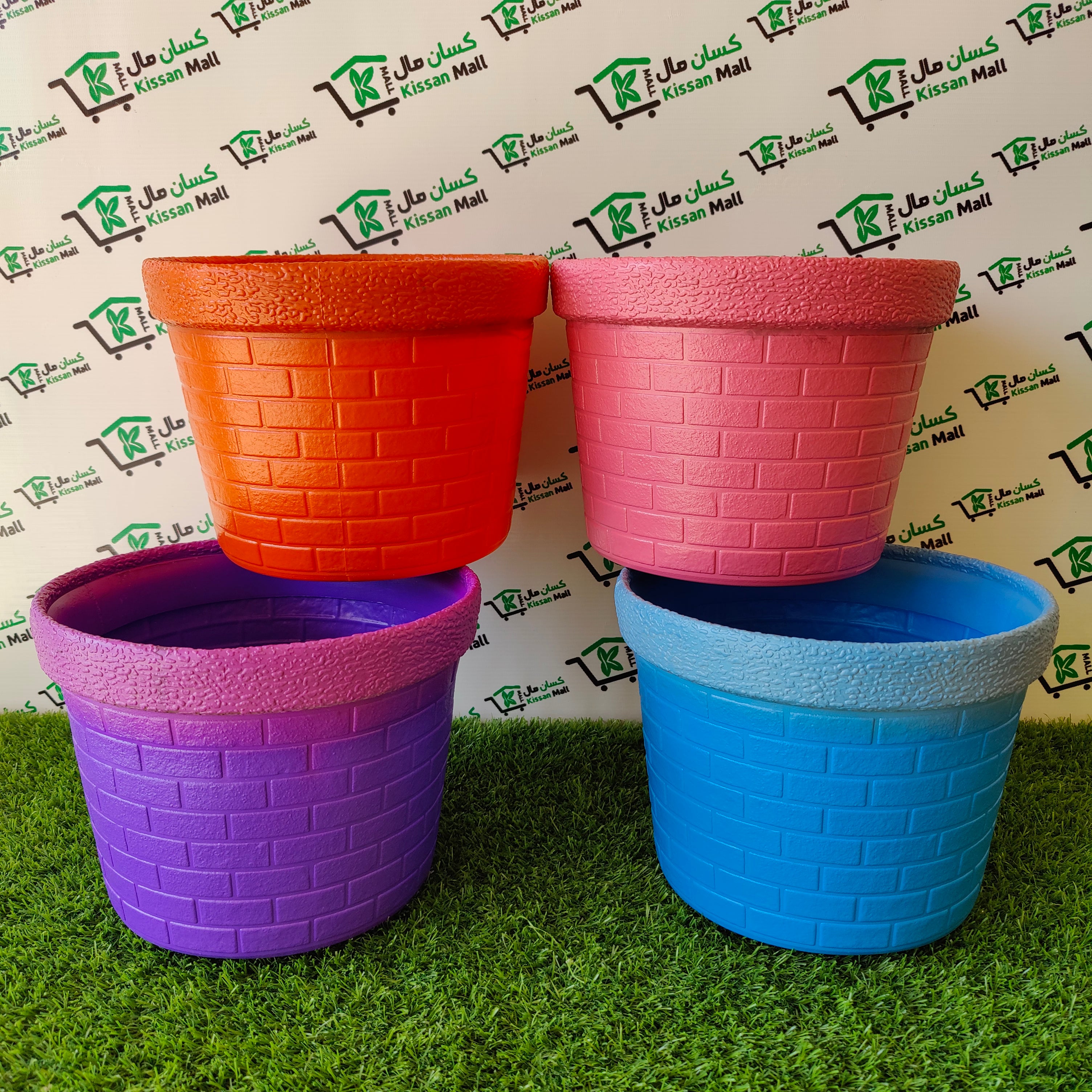 Single Colorful Pot Colorful Fiber Pots 10 inches - Kissan Mall